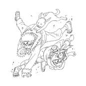 coloriage naruto et kiba